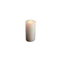 a white candle on a black background