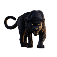 a black panther walking on a black background